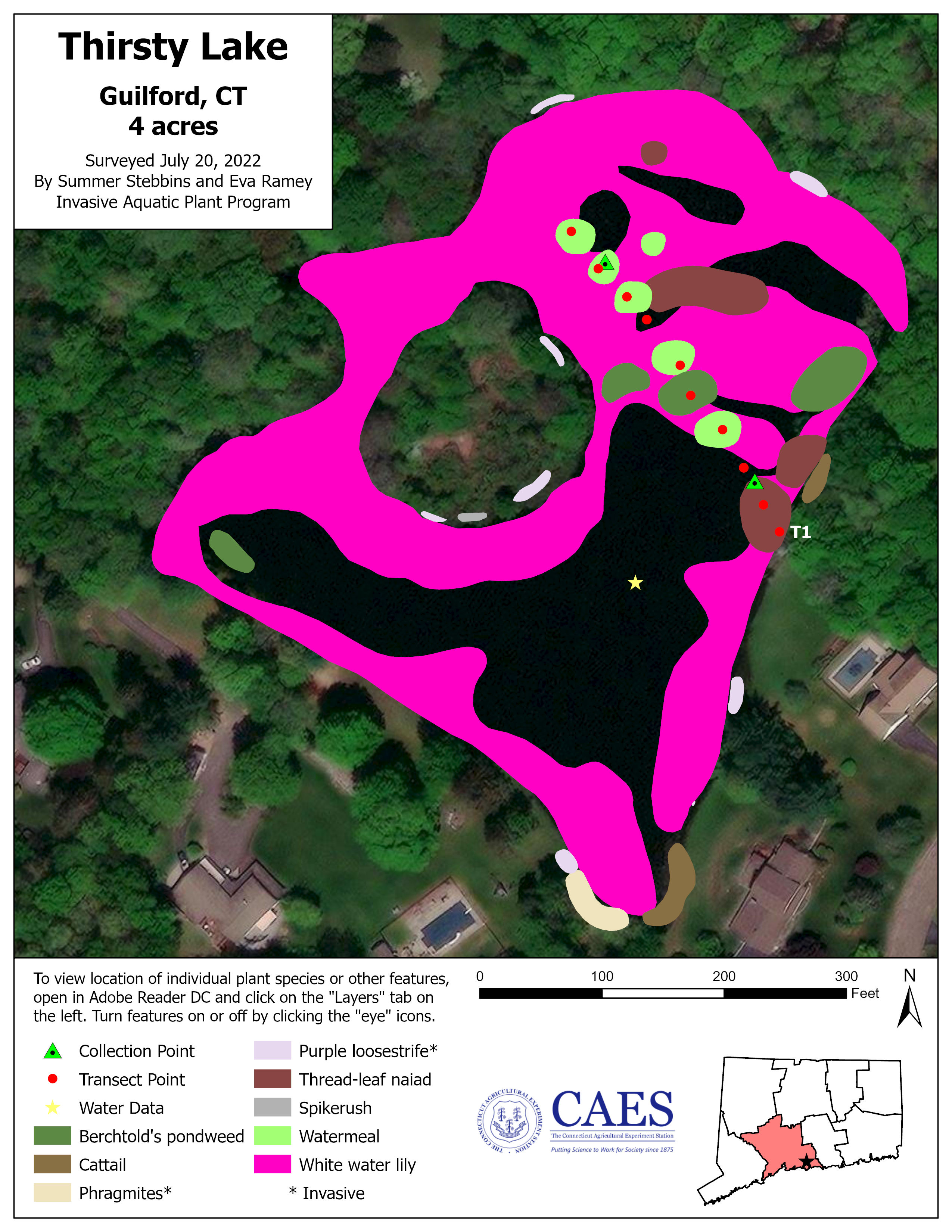 Map of 2022 aquatic plant survey results