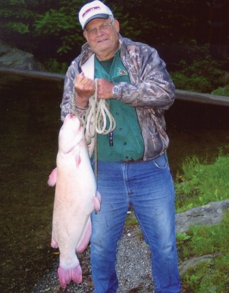 State record albino channel catfish.