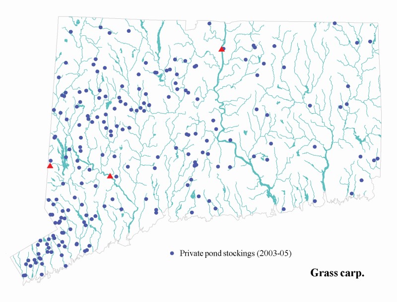 Grass carp distribution map.