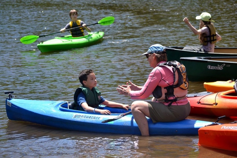 Hopeville Kayak Teacher and Student