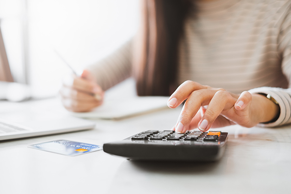 Person using calculator